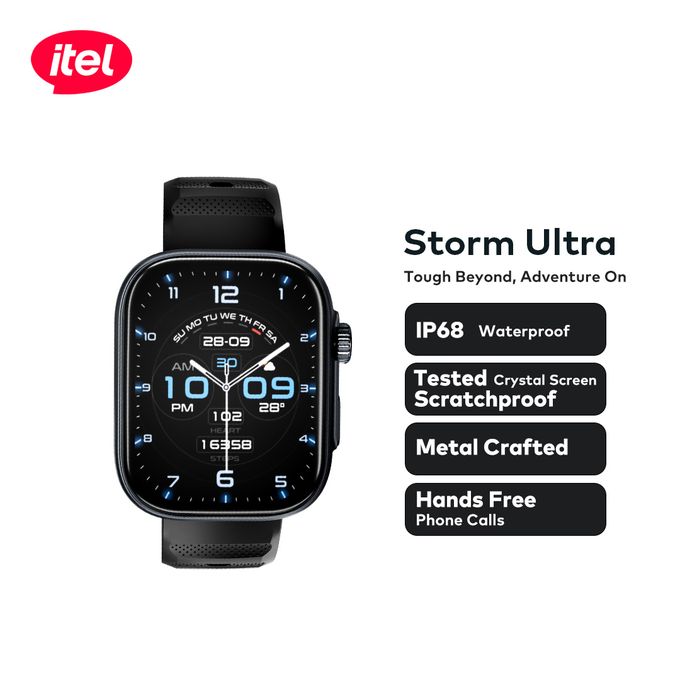 itel Storm Ultra Smart Watch 2.02'' HD Scratchproof IP68 O23 Lasting battery Black