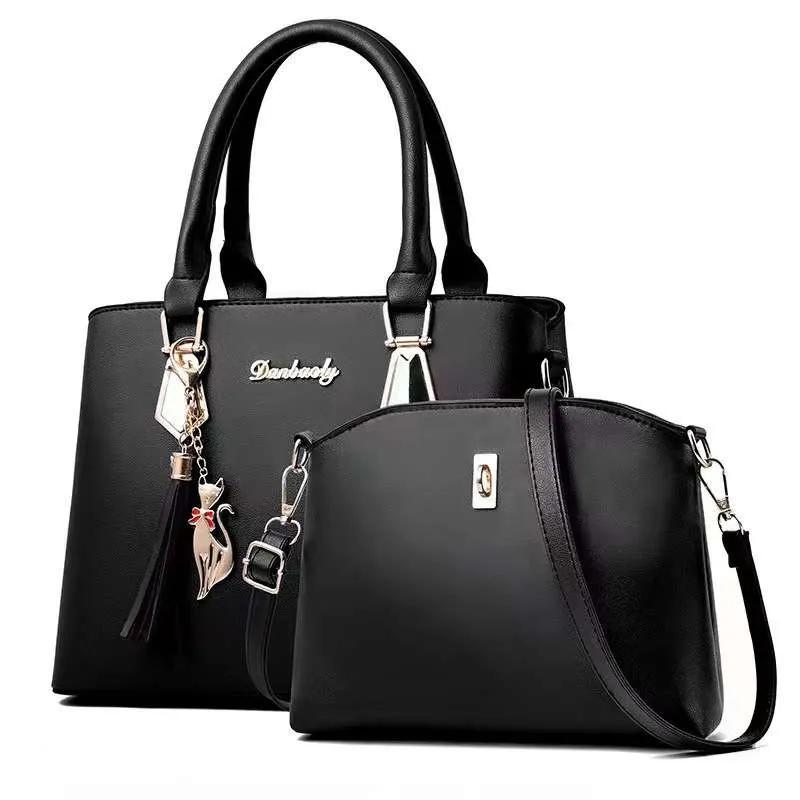 Elegant Hong Kong Style Large Capacity PU Leather Handbag for Women
