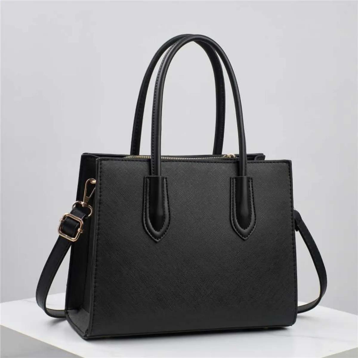 Korean Retro Solid Color Large Capacity Shoulder Bag for Women
