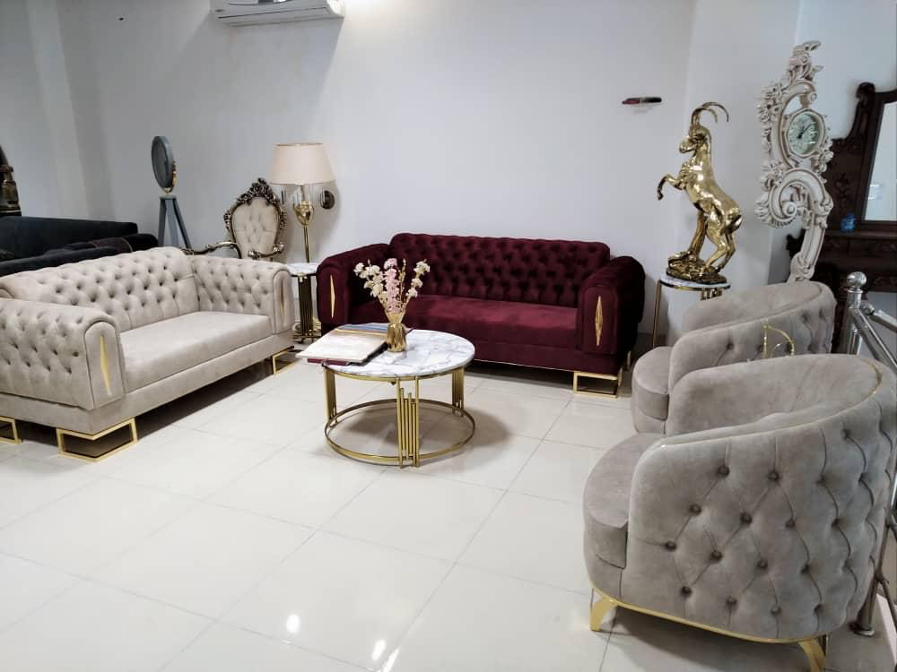 Luxury Modern 6-Piece Iranian Living Room Sofa Set – Velvet Upholstery
