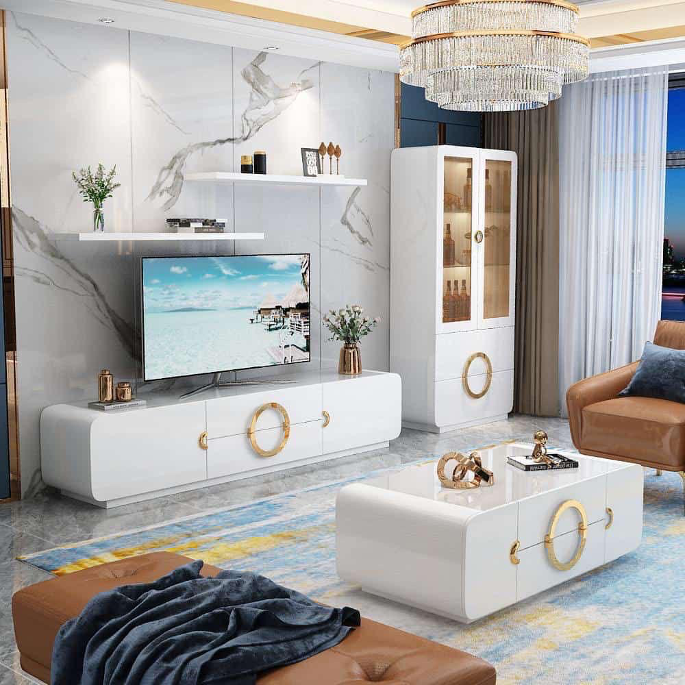 Modern Luxury Designer-Inspired TV Stands & Coffee Table Set