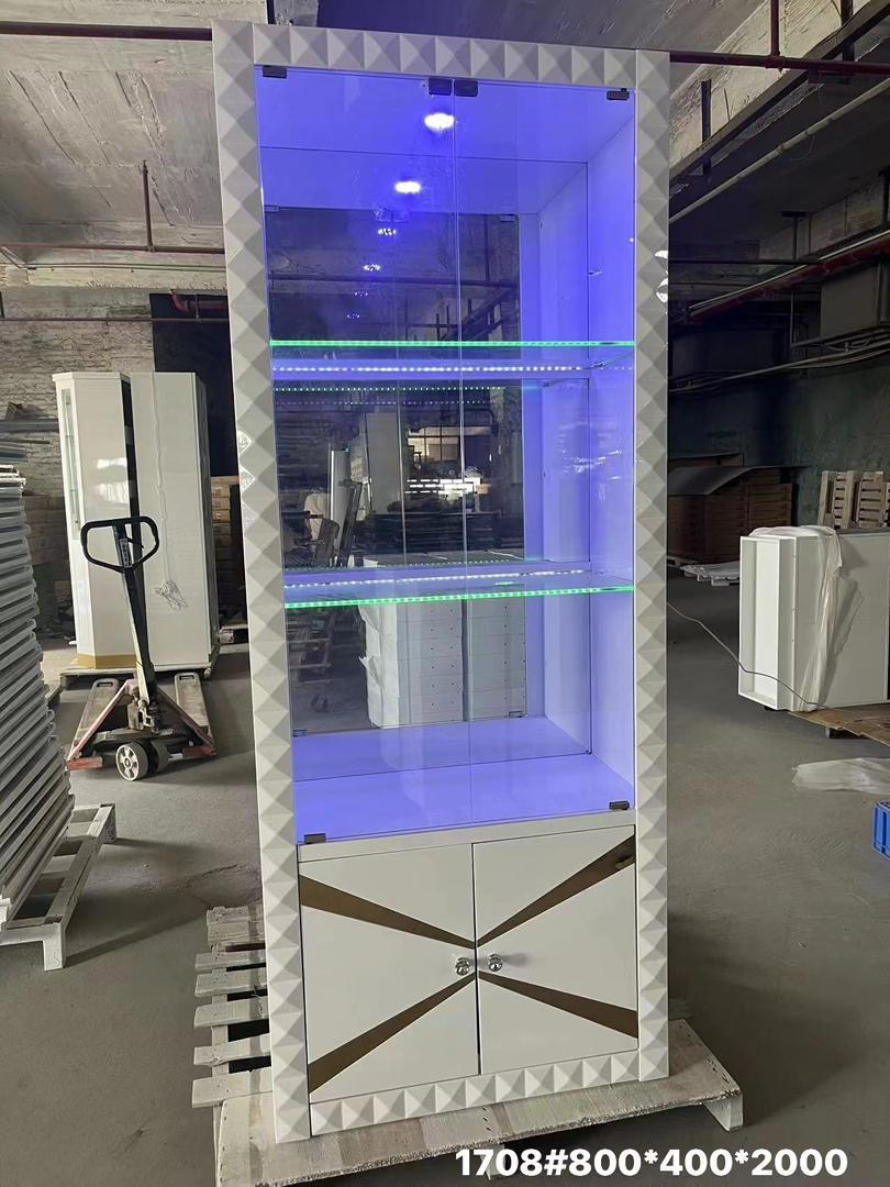 Modern Luxury LED Illuminated Display Cabinet – Contemporary Curio Showcase